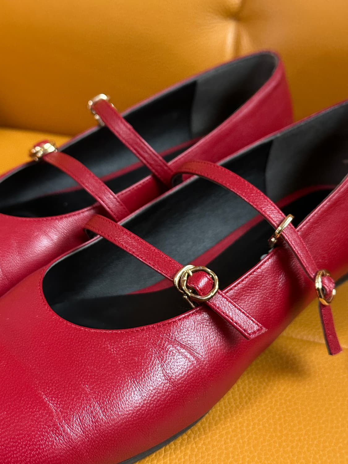 Amelie 아멜리에 Anthea 양가죽 메리제인 레드 250 상품이미지3