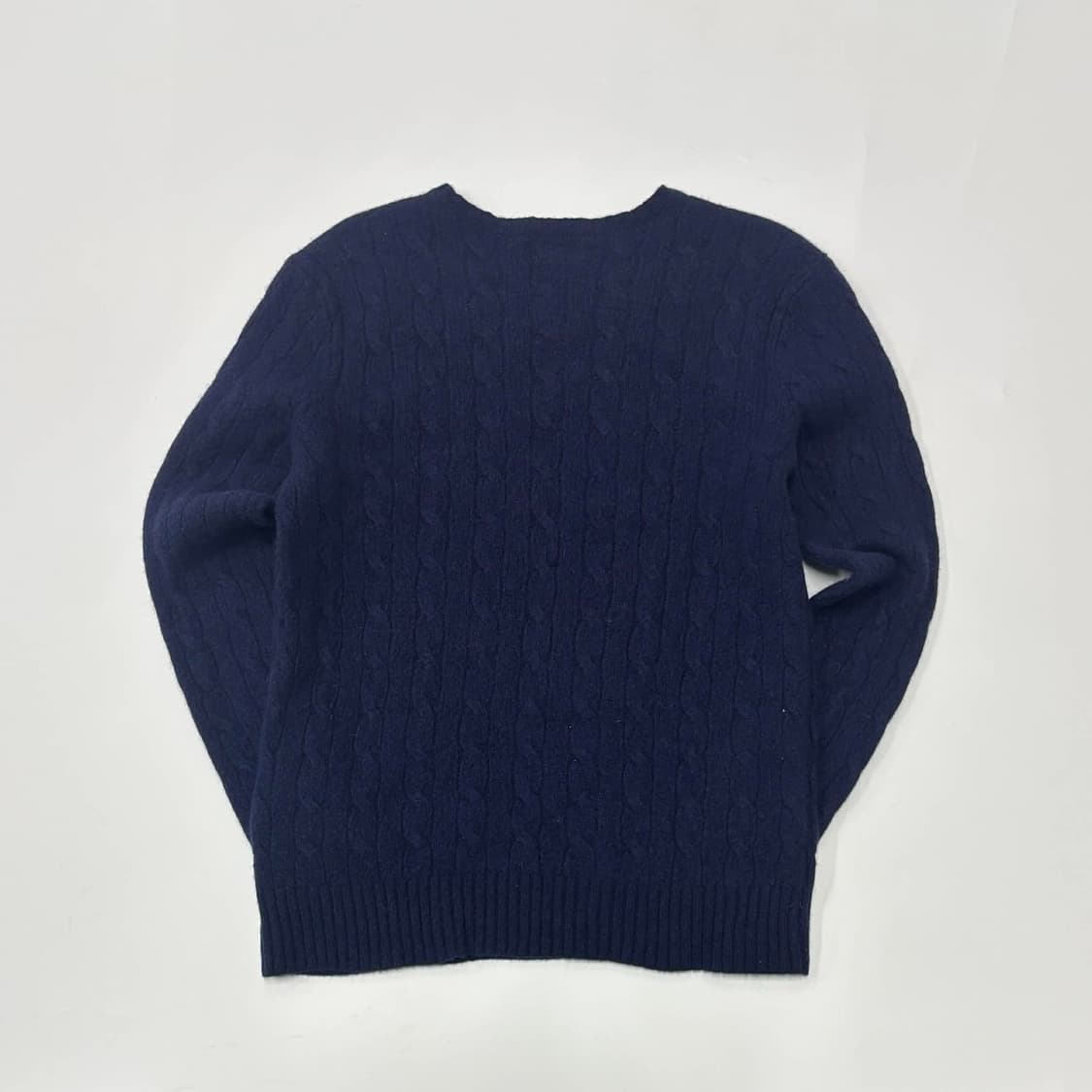 폴로 랄프로렌 네이비 케이블 울 캐시미어 걸즈 크루넥 니트(L) 상품이미지3