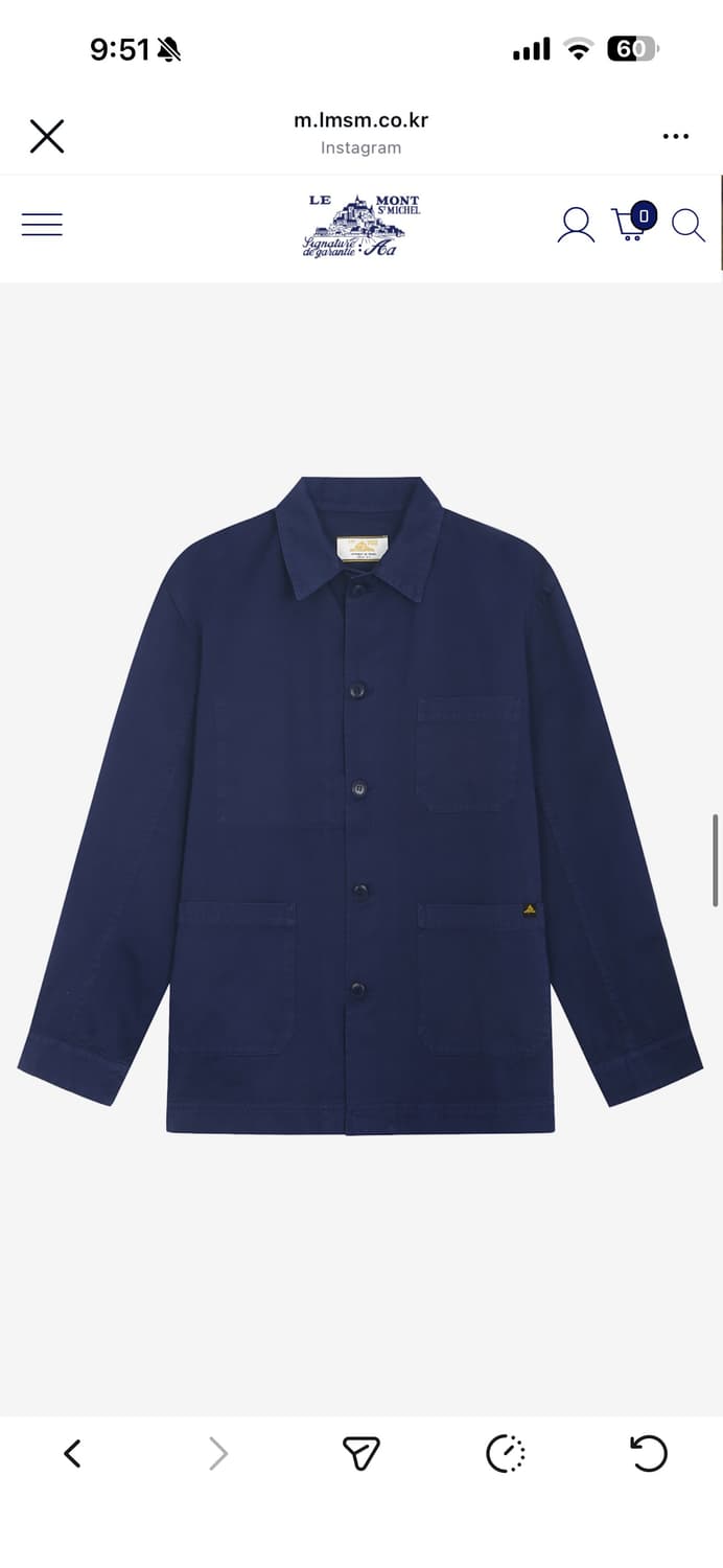 르몽셀미셸 네이비 워크자켓 M 상품이미지2