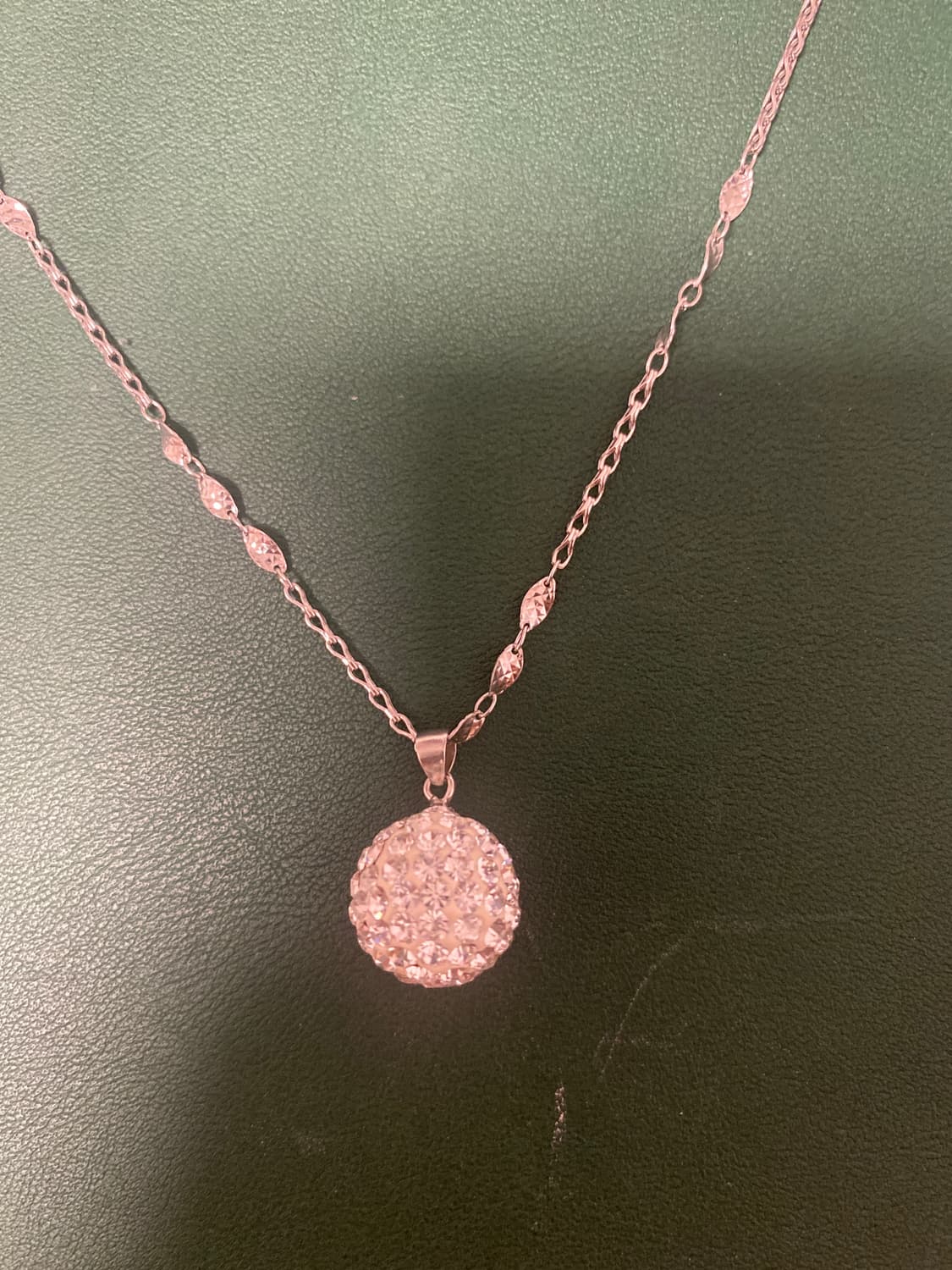 925실버 큐빅 볼 목걸이 상품이미지2