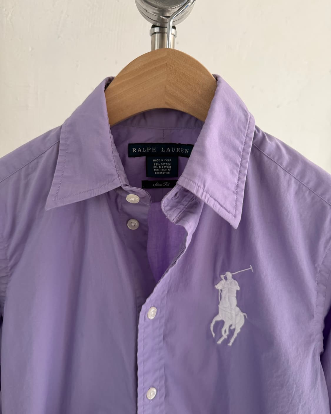 Polo 랄프로렌 우먼 라일락컬러 슬림핏 빅포니 셔츠 상품이미지5