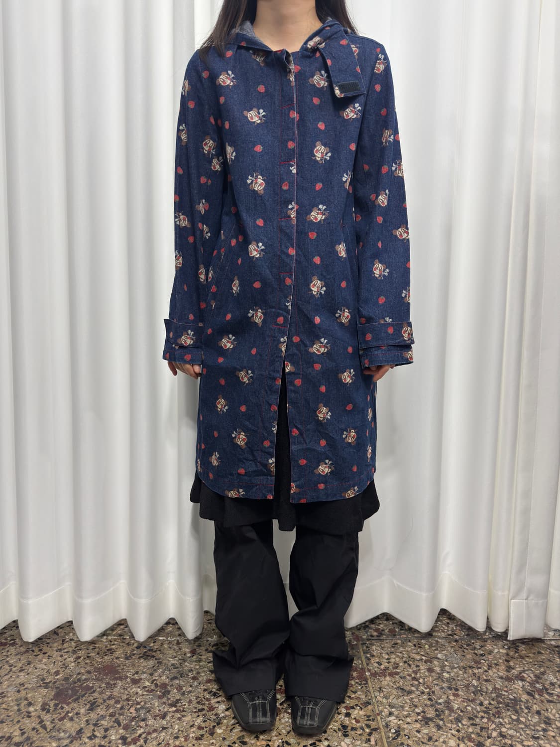 lovers house printjng denim hood jacket 상품이미지2