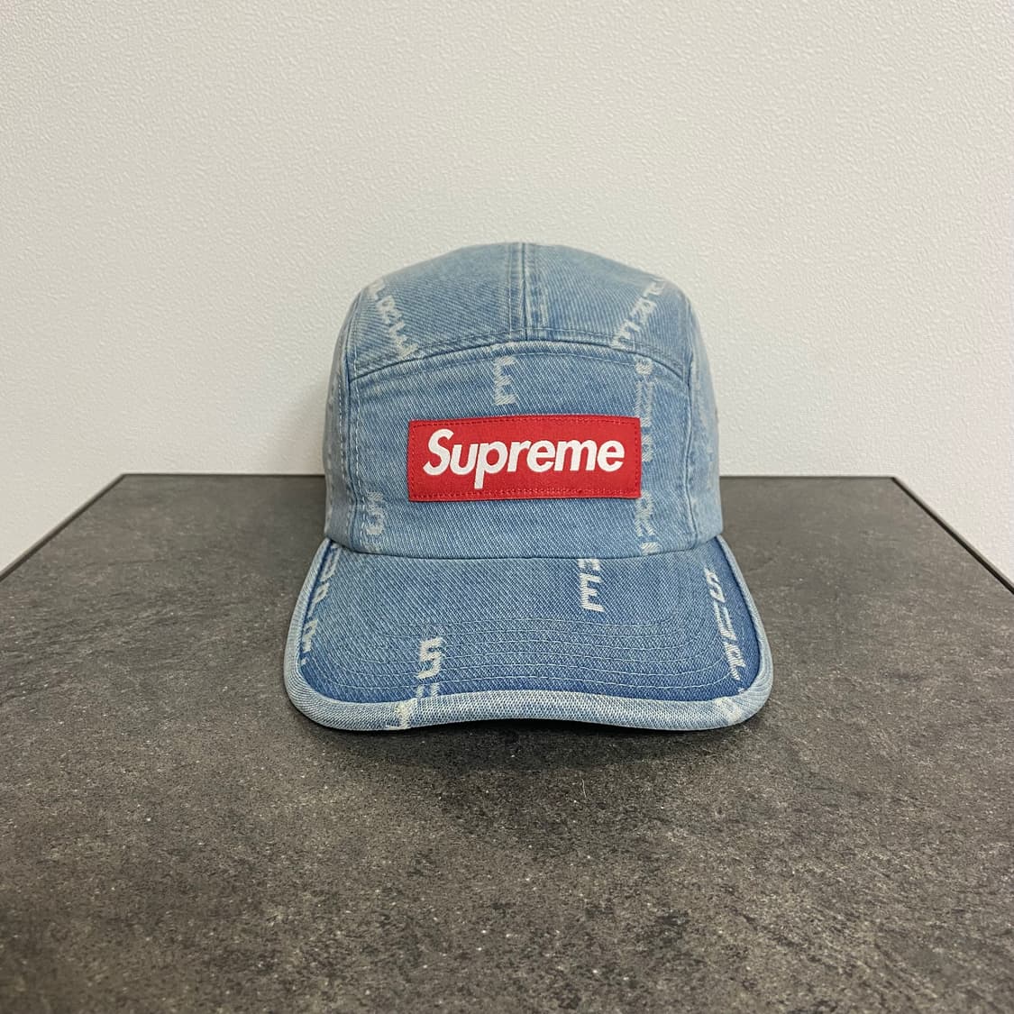(OS) 슈프림 박스로고 캠프캡 모자 워시드 데님 상품이미지1