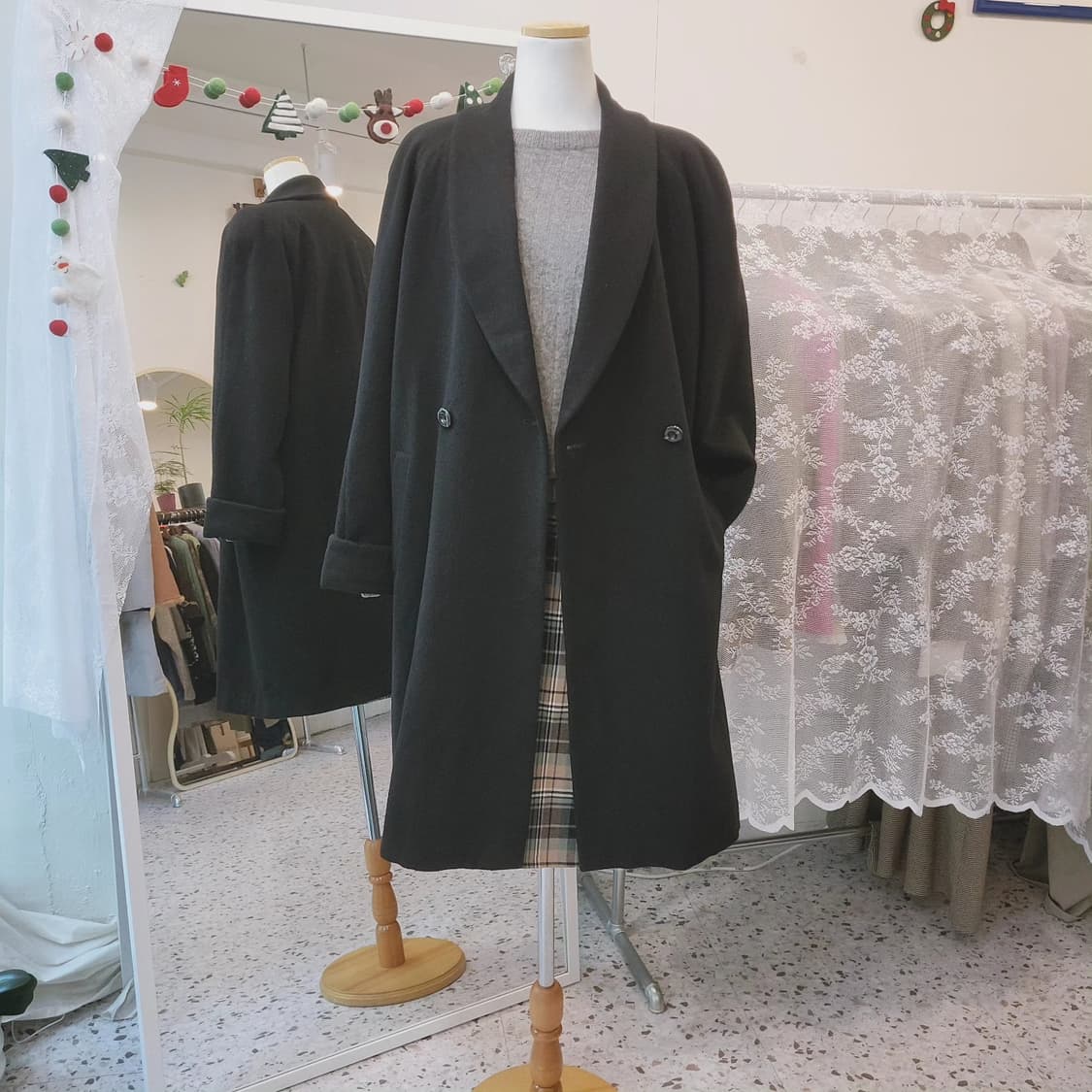 Cashgora 래글런 블랙코트 상품이미지10