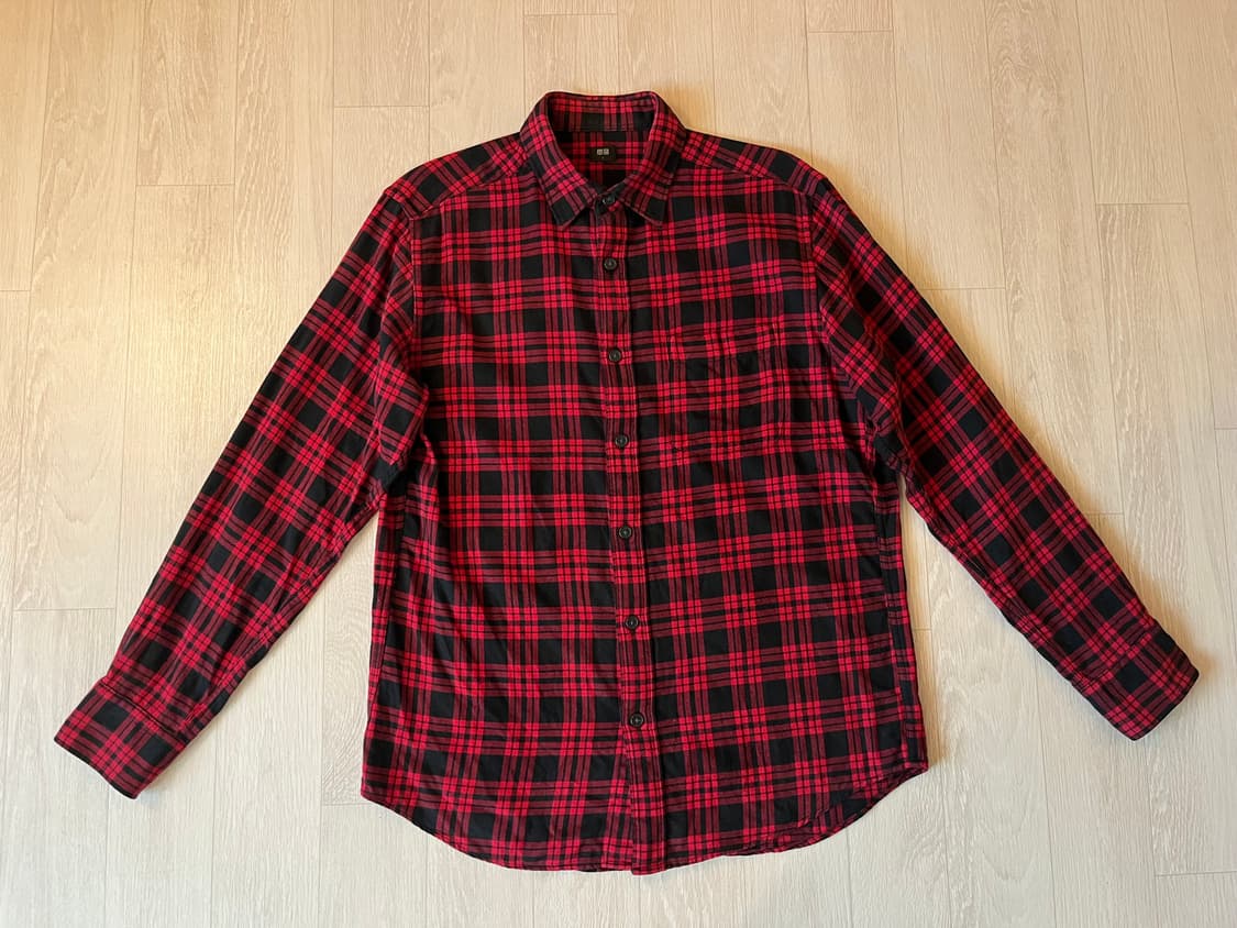 🔹유니클로 체크 셔츠 L🔹 레드/블랙 기본템 상품이미지7