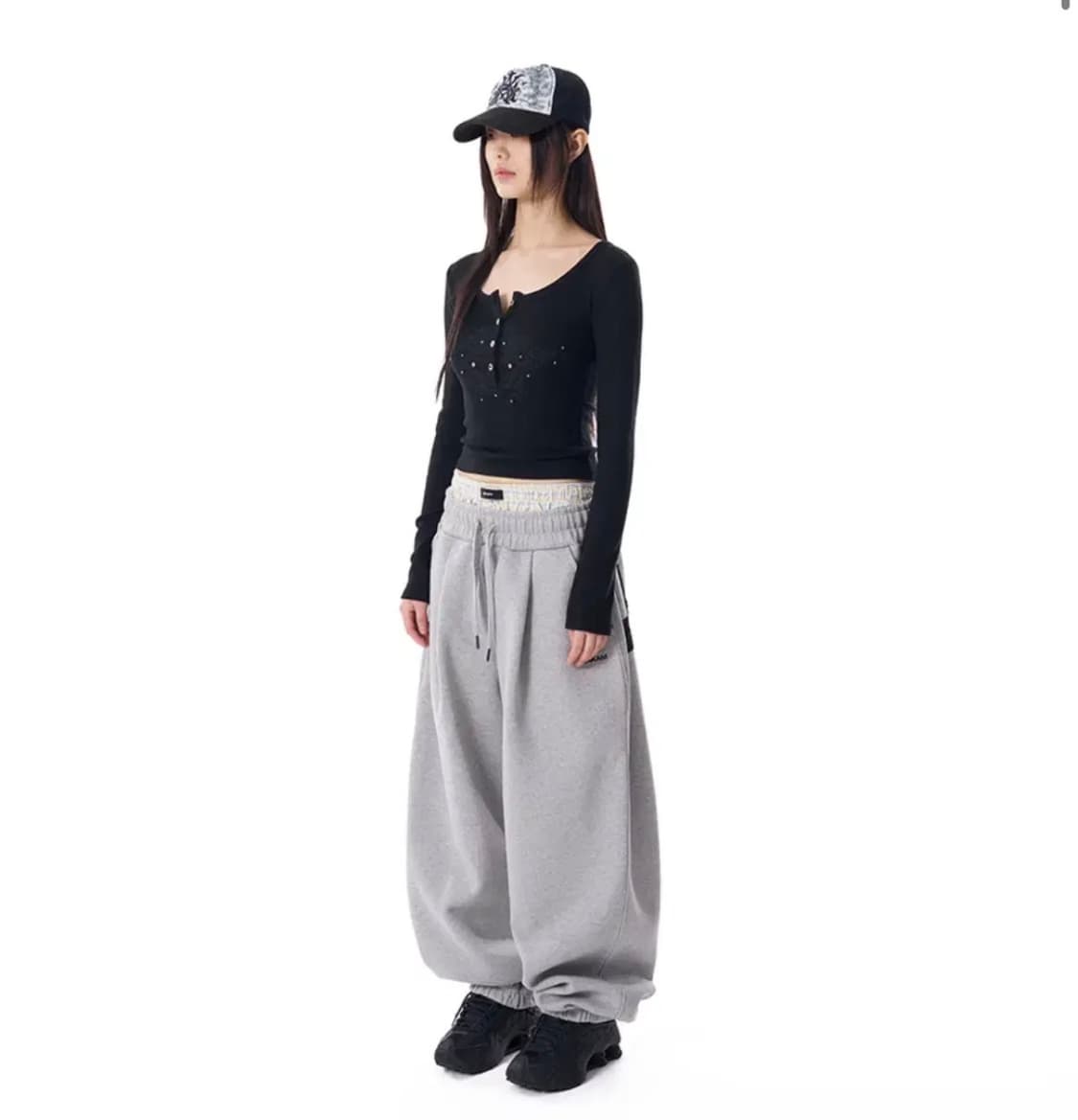 아캄 Laced CROS2 Patch Sweatpants (Gray)1 상품이미지2