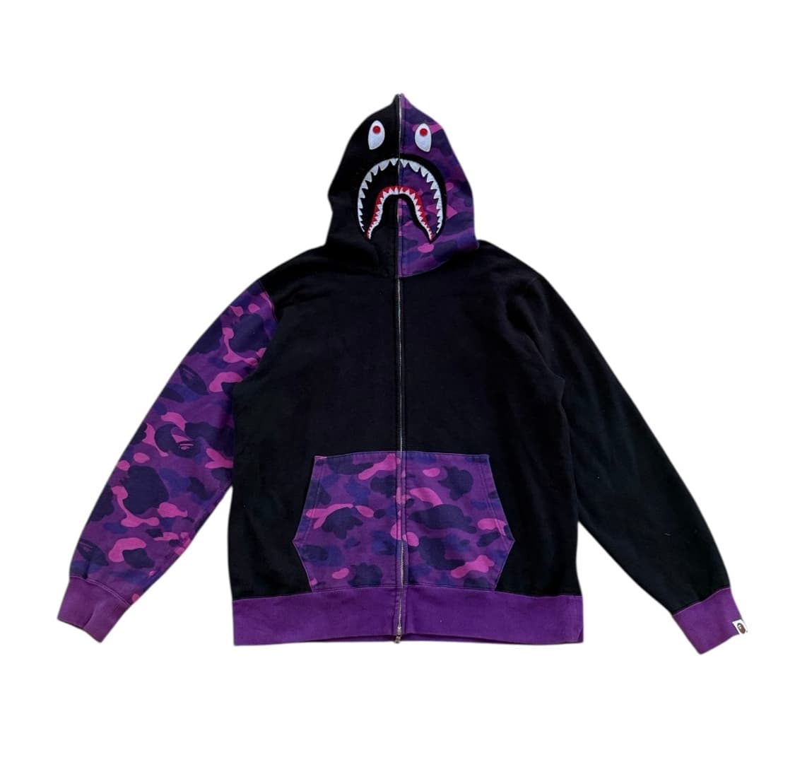 베이프 퍼플카모 샤크 후드집업 상품이미지1