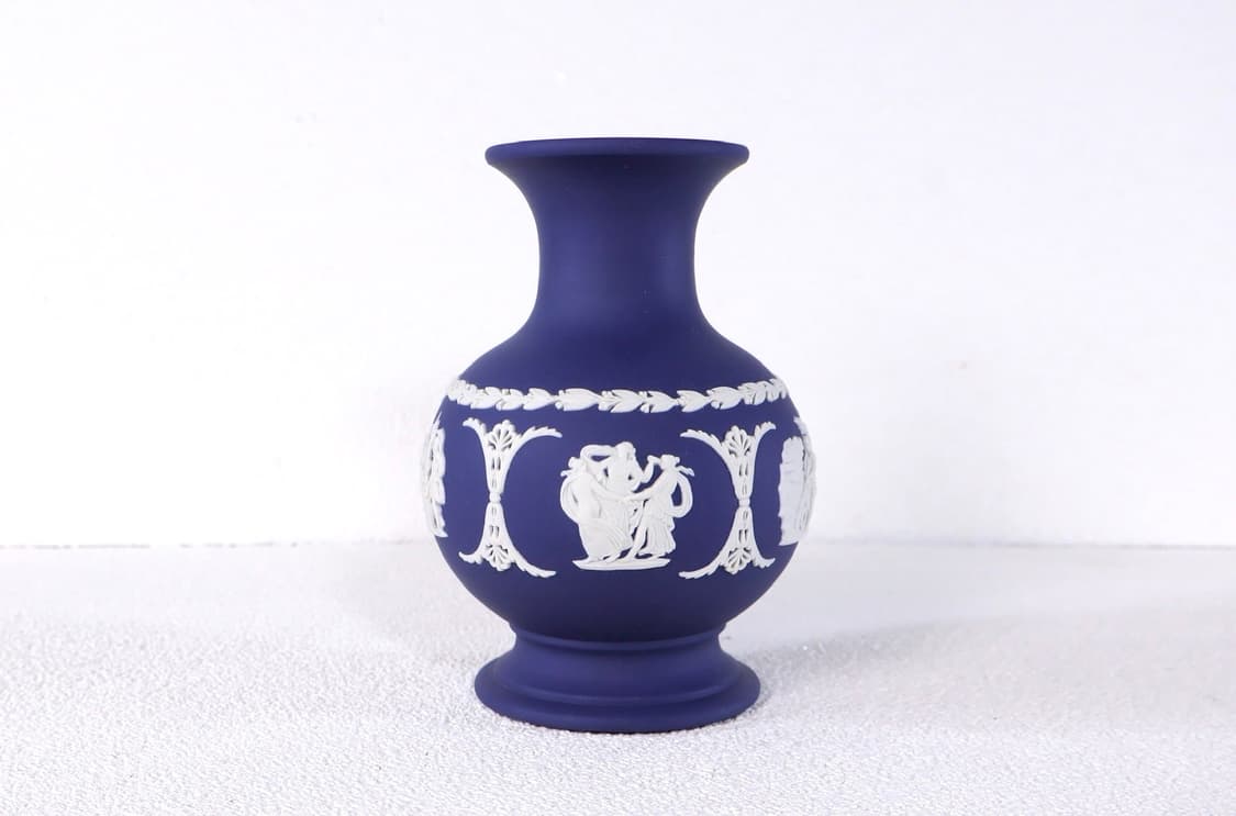 [영국앤틱](한정)웨지우드 제스퍼웨어 다크블루 긴목 베이스 화병_1 상품이미지5