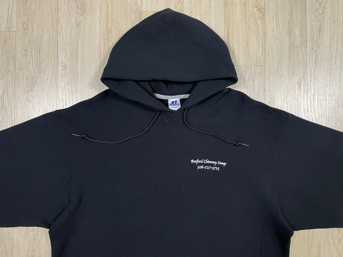 110) 00's 러셀 빅프린팅 V스티치 후드티 상품이미지5