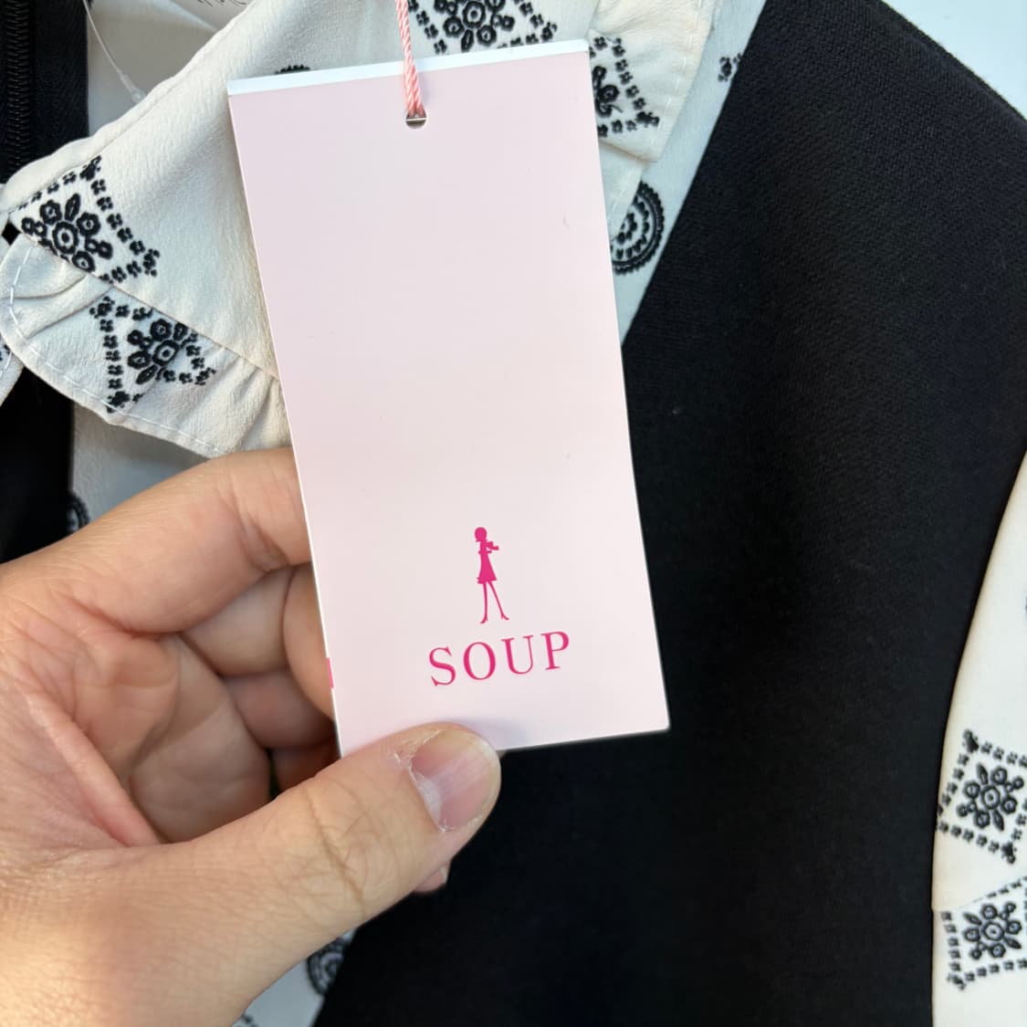 soup 블랙 앤 화이트 패턴 롱원피스 상품이미지8