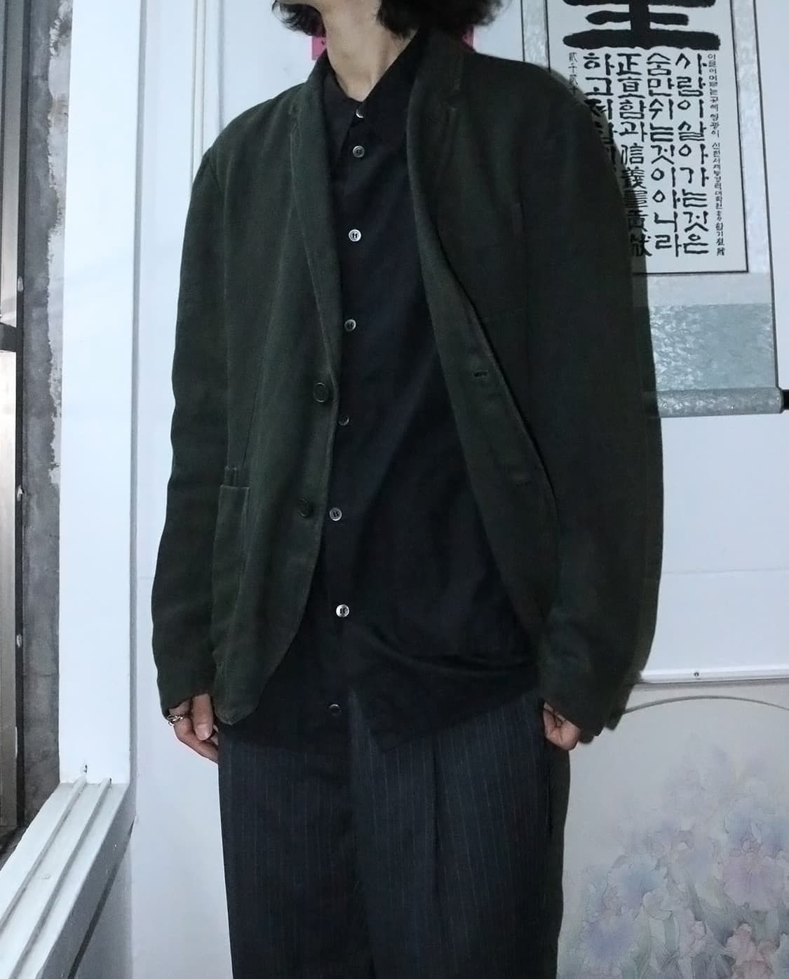 닐바렛 카키 블레이저 자켓 상품이미지3