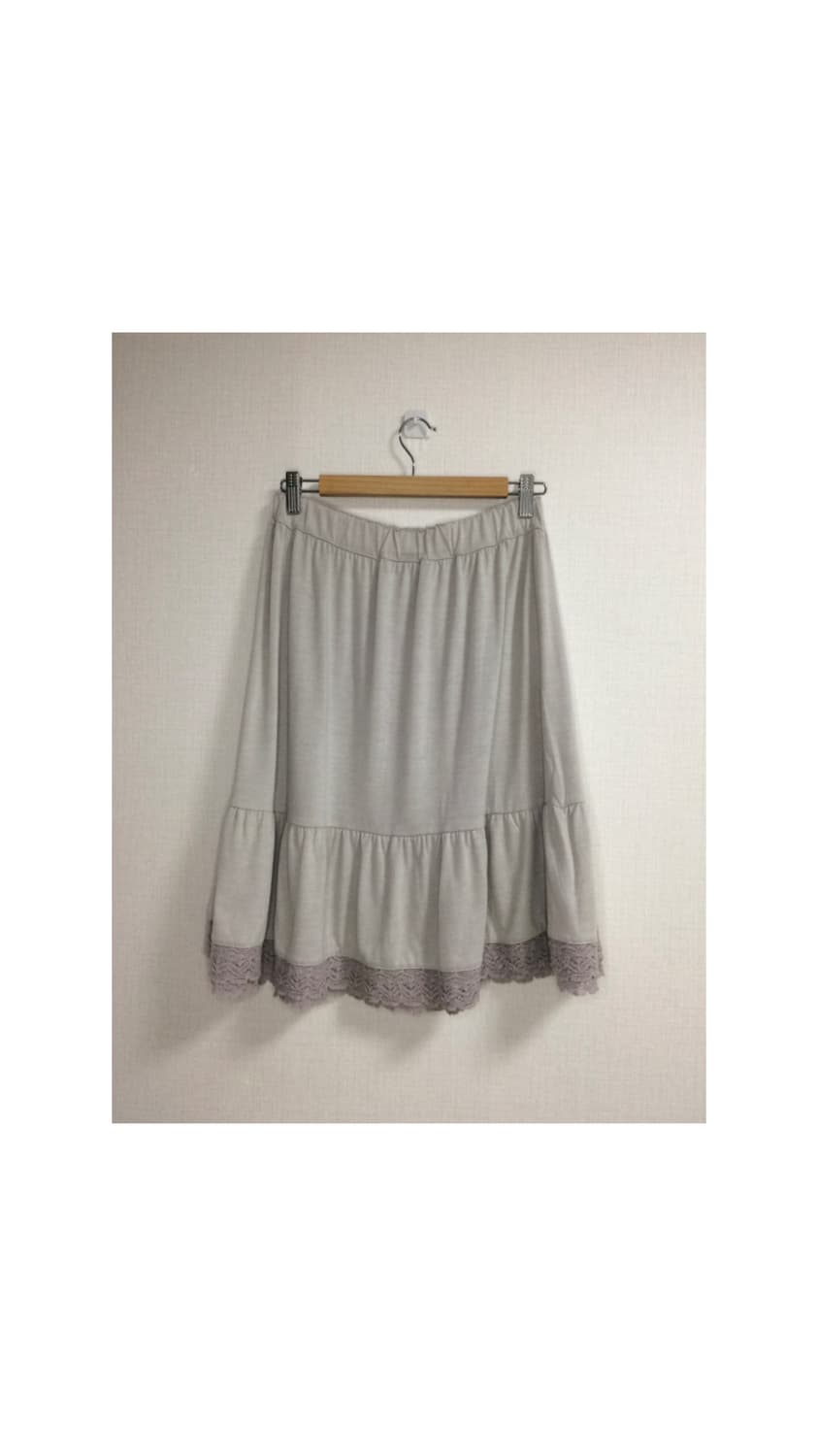 빈티지 그레이 레이스 미디 스커트 상품이미지4
