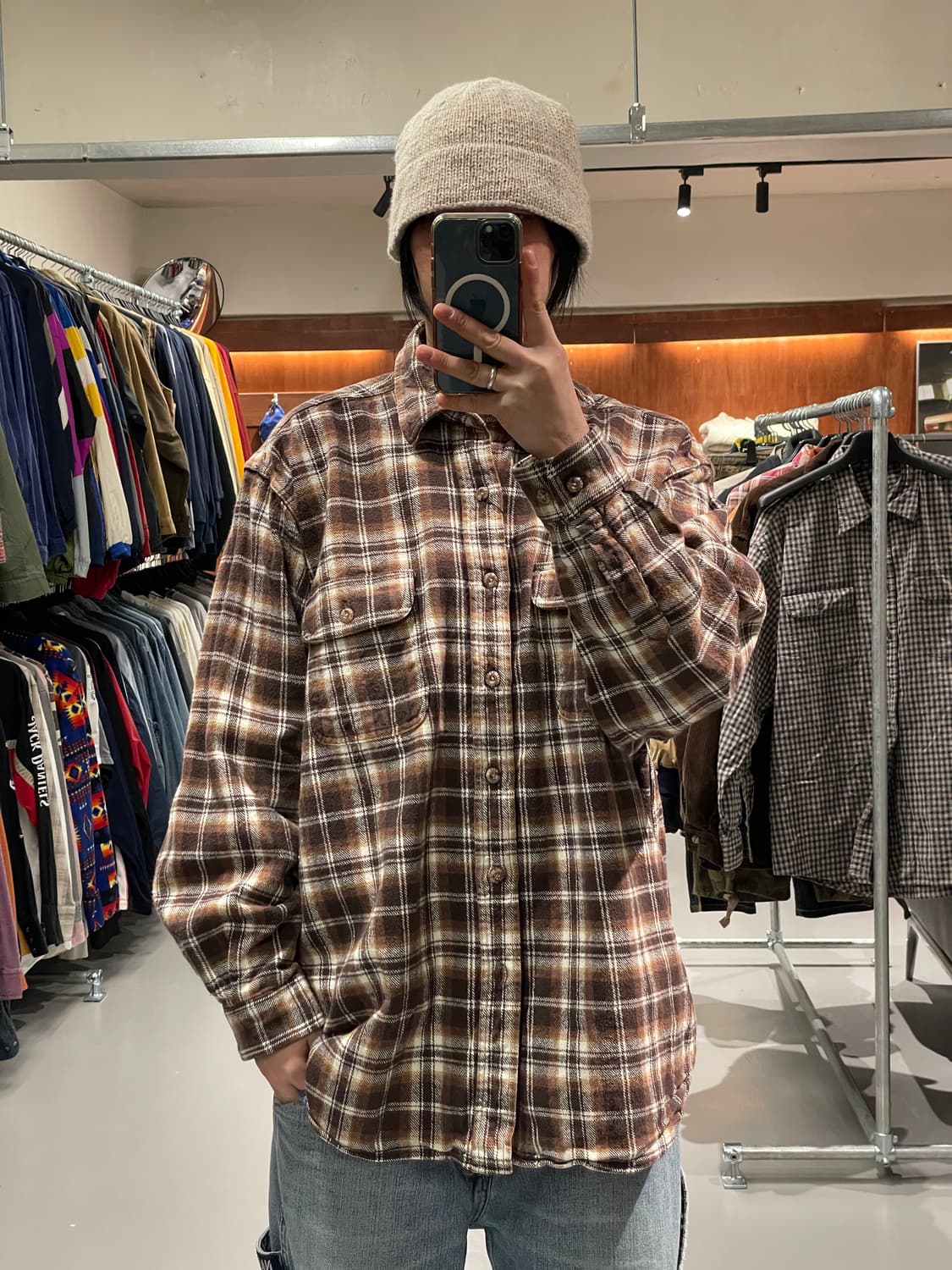 빈티지 플란넬 헤비 코튼 셔츠   상품이미지1