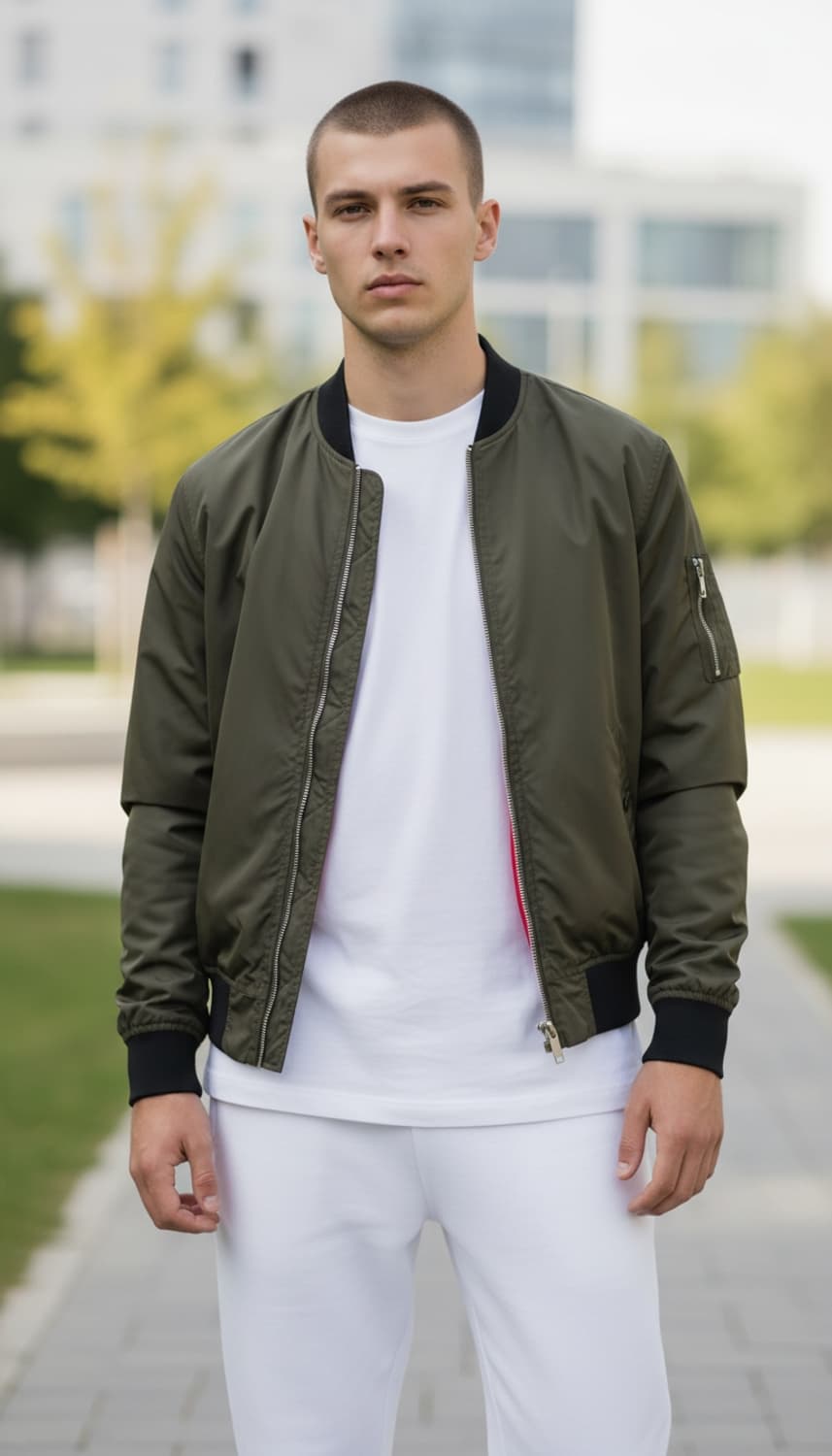 ZARA MAN 항공점퍼 카키 L 상품이미지1