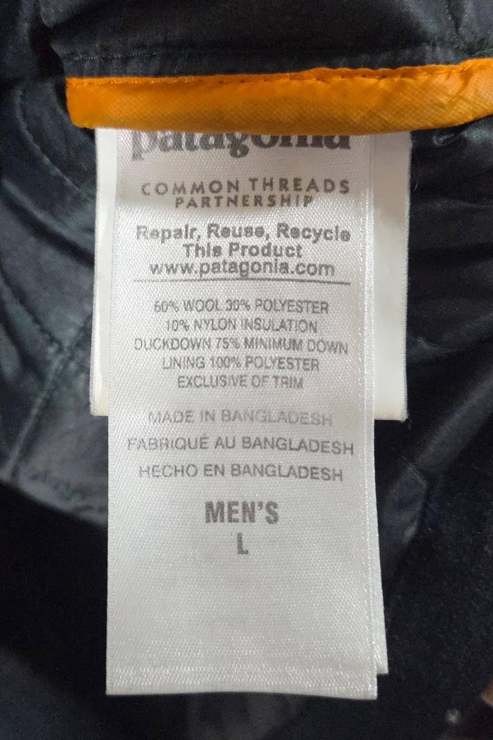 (착샷) 파타고니아 울 다운 셔츠 타탄체크 자켓 상품이미지5