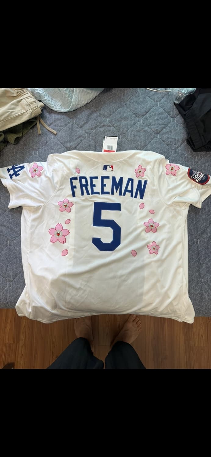 타카시 무라카미 도쿄 시리즈 다저스 저지 프리먼 마킹 상품이미지2