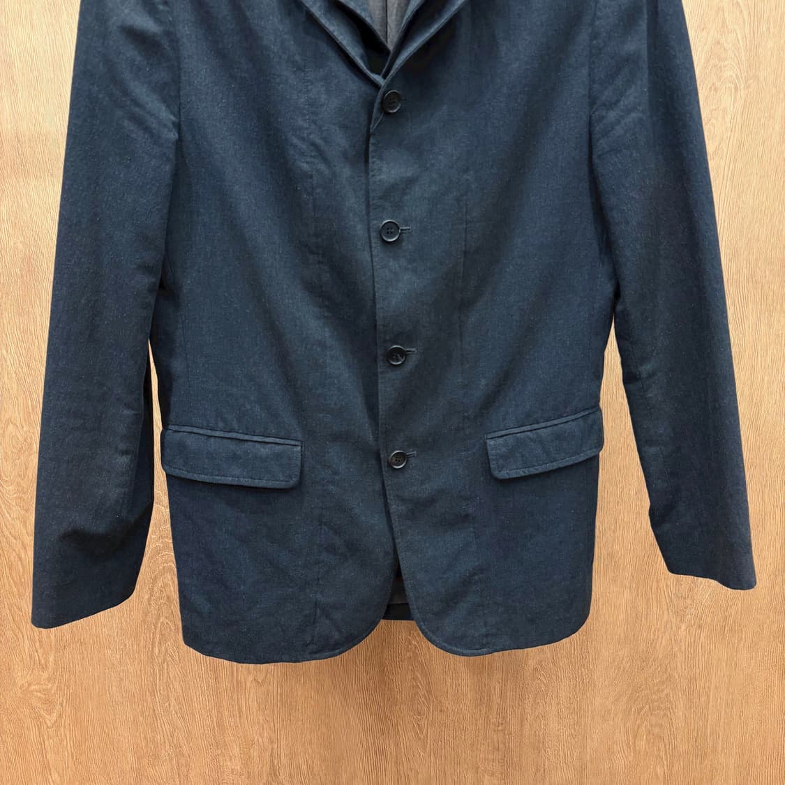 올세인츠 코튼 테일러드 자켓 레이어드 카라 버튼업 디테일 차콜 그레이 상품이미지5