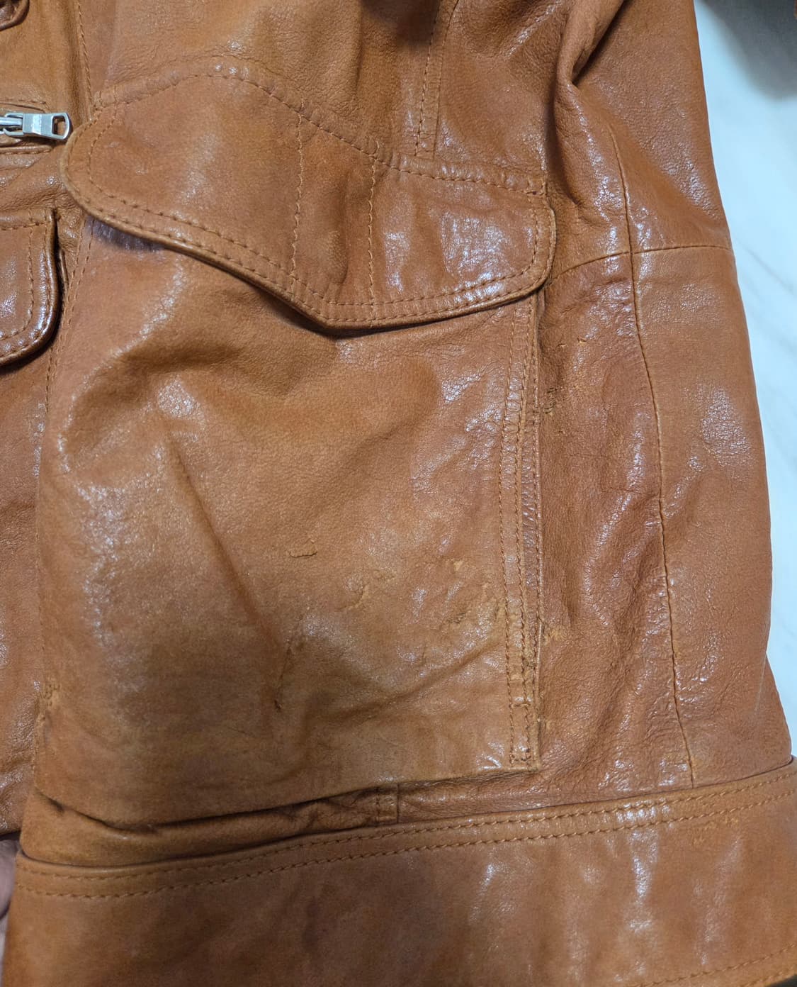 티아이포맨 카멜 양가죽 자켓 상품이미지4