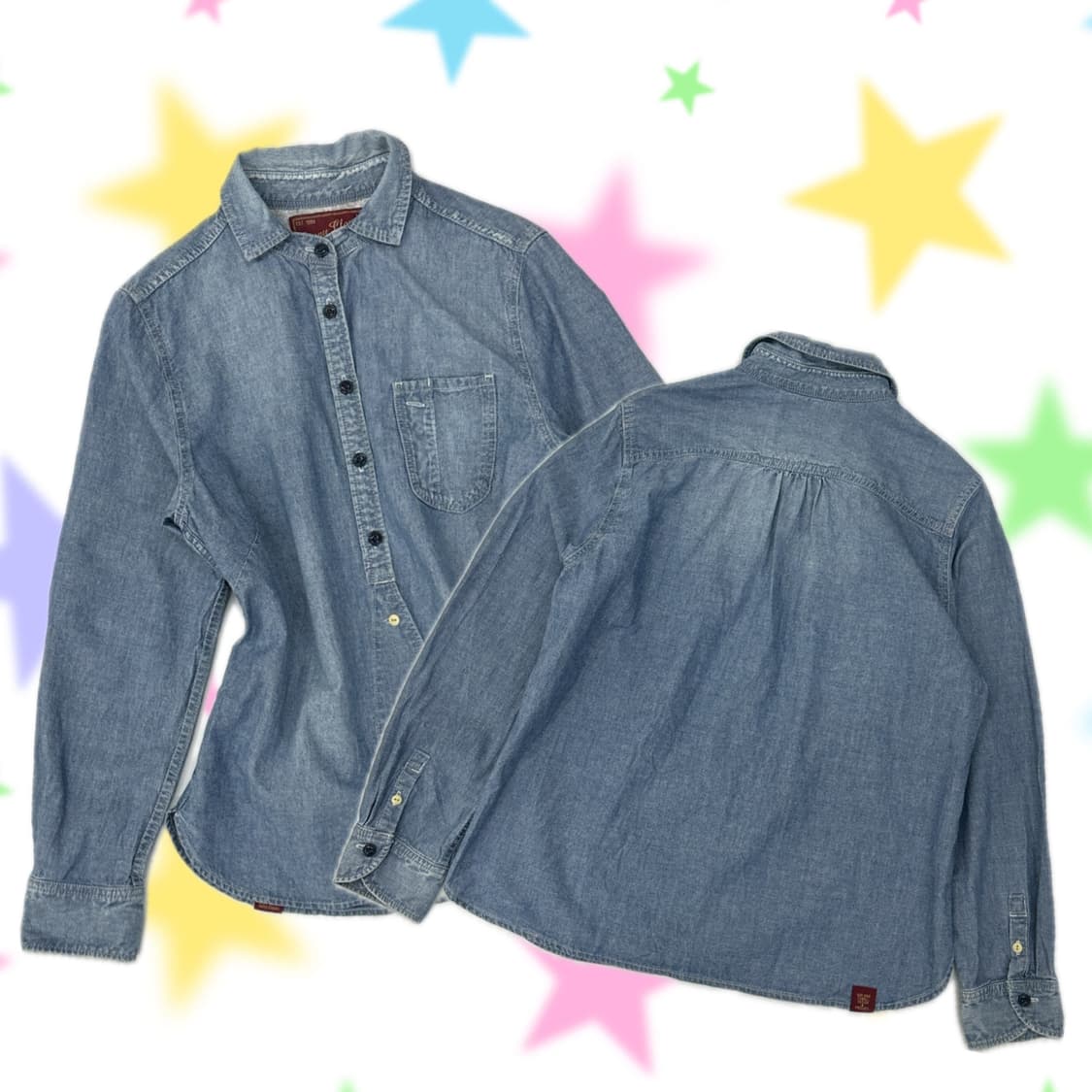 핀터깔 워싱 데님 셔츠 일본 빈티지 그런지 히피 하구미  상품이미지1