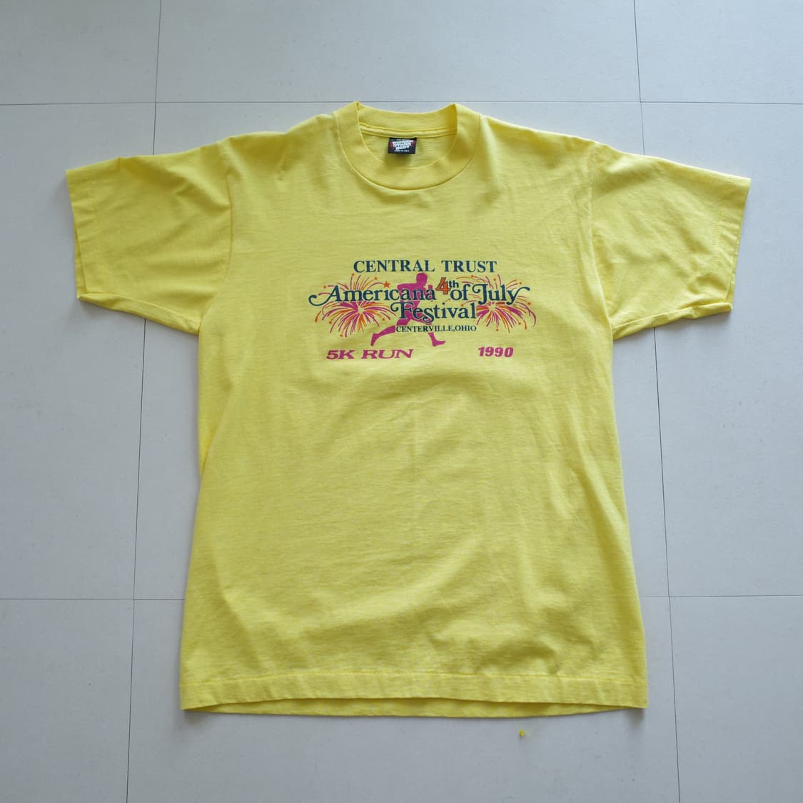 90s USA 1990 독립기념일 5K 마라톤 싱글스티치 티셔츠 상품이미지1