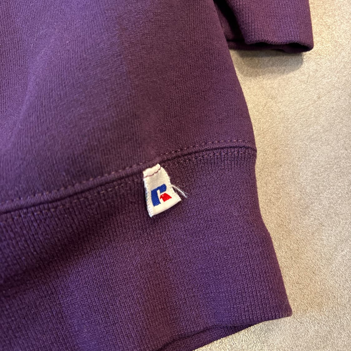 90s 90년대 미국 생산 러셀 블랭크 퍼플 선페이드 스웻셔츠 상품이미지6