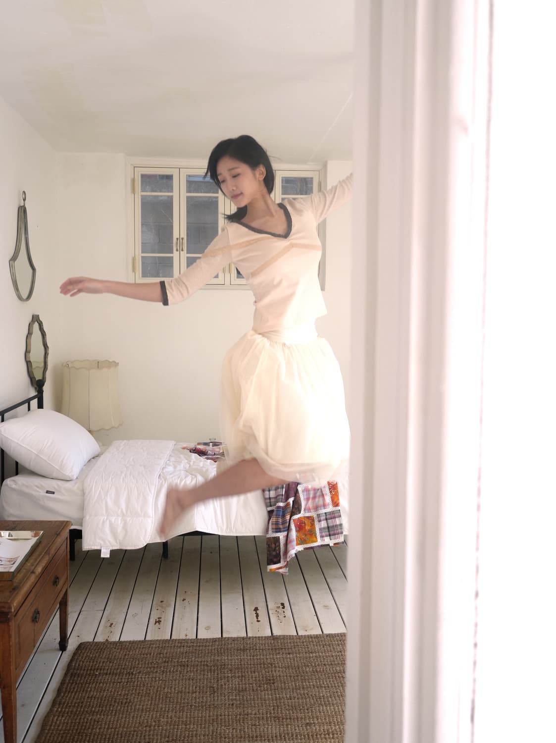 인앤양인하모니 Tulle skirt, ivory 상품이미지3