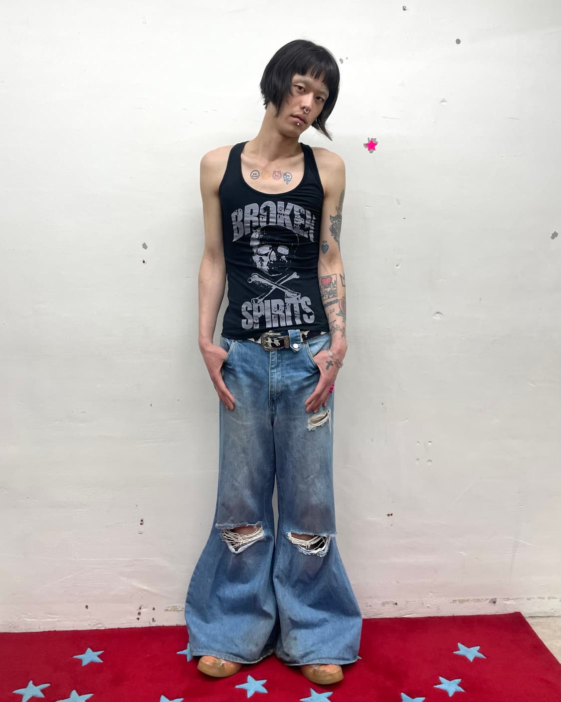 Big skull, broken black sleeveless 상품이미지6