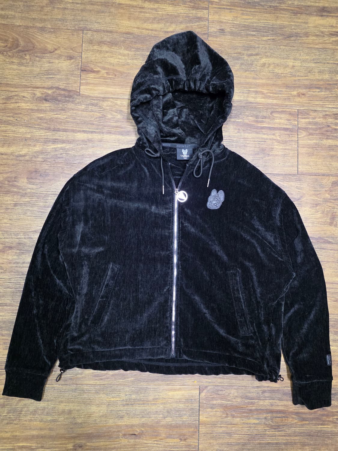 라이프워크 셔닐 벨벳 스트링후드집업 상품이미지1