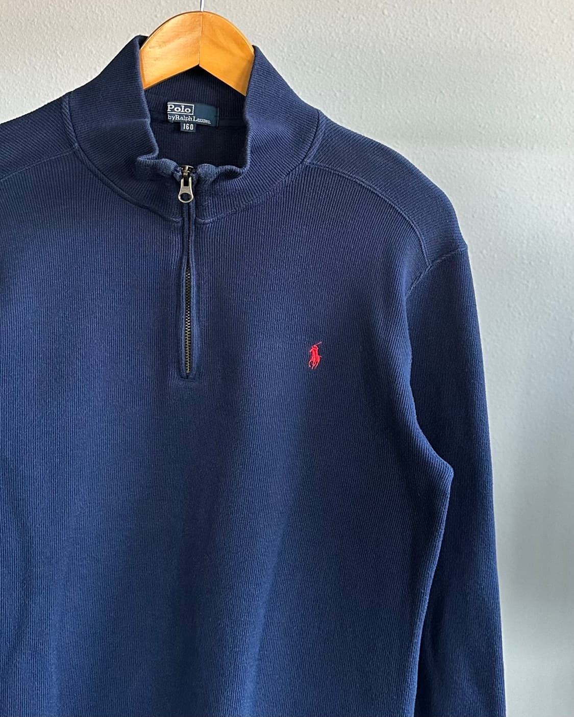 [S]폴로 랄프로렌 하프집업 코튼 니트 네이비 상품이미지4