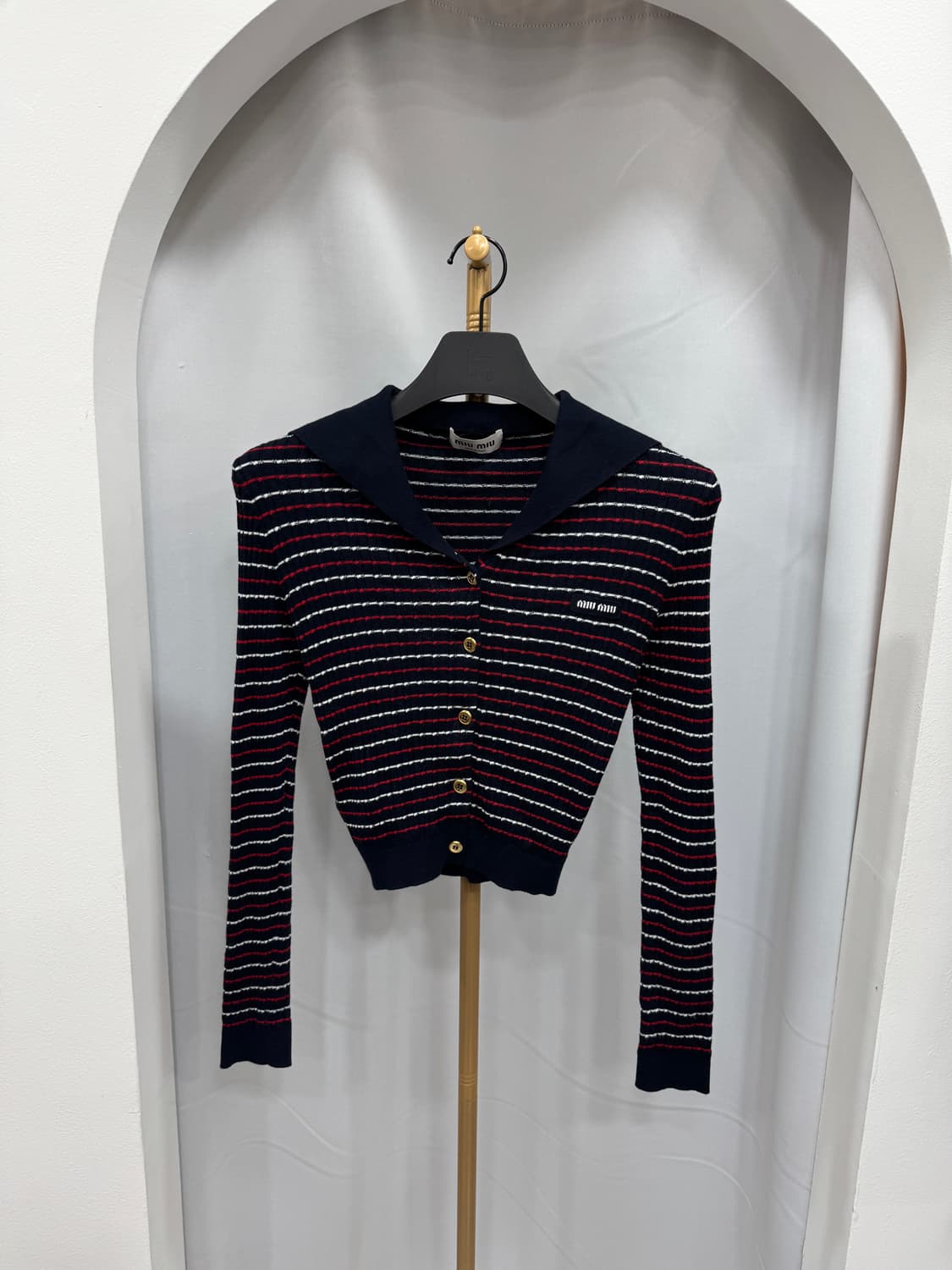 미우미우 스트라이프 가디건 40사이즈  상품이미지1