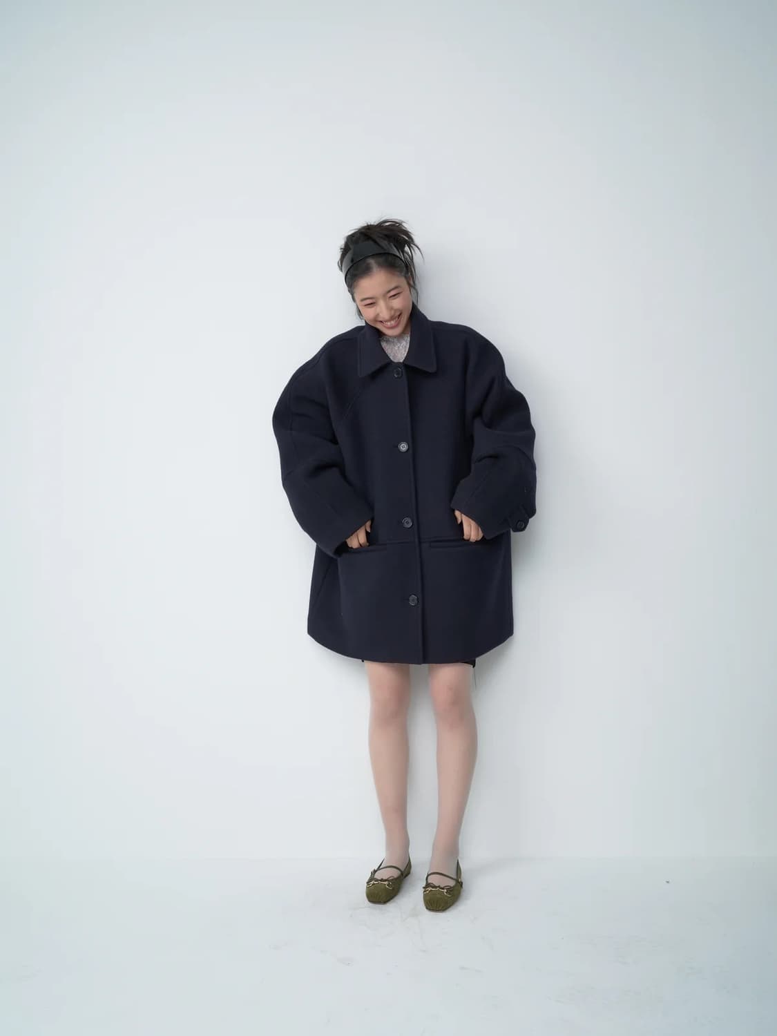 Carol shoppe 그랜파 울코트 네이비  상품이미지4