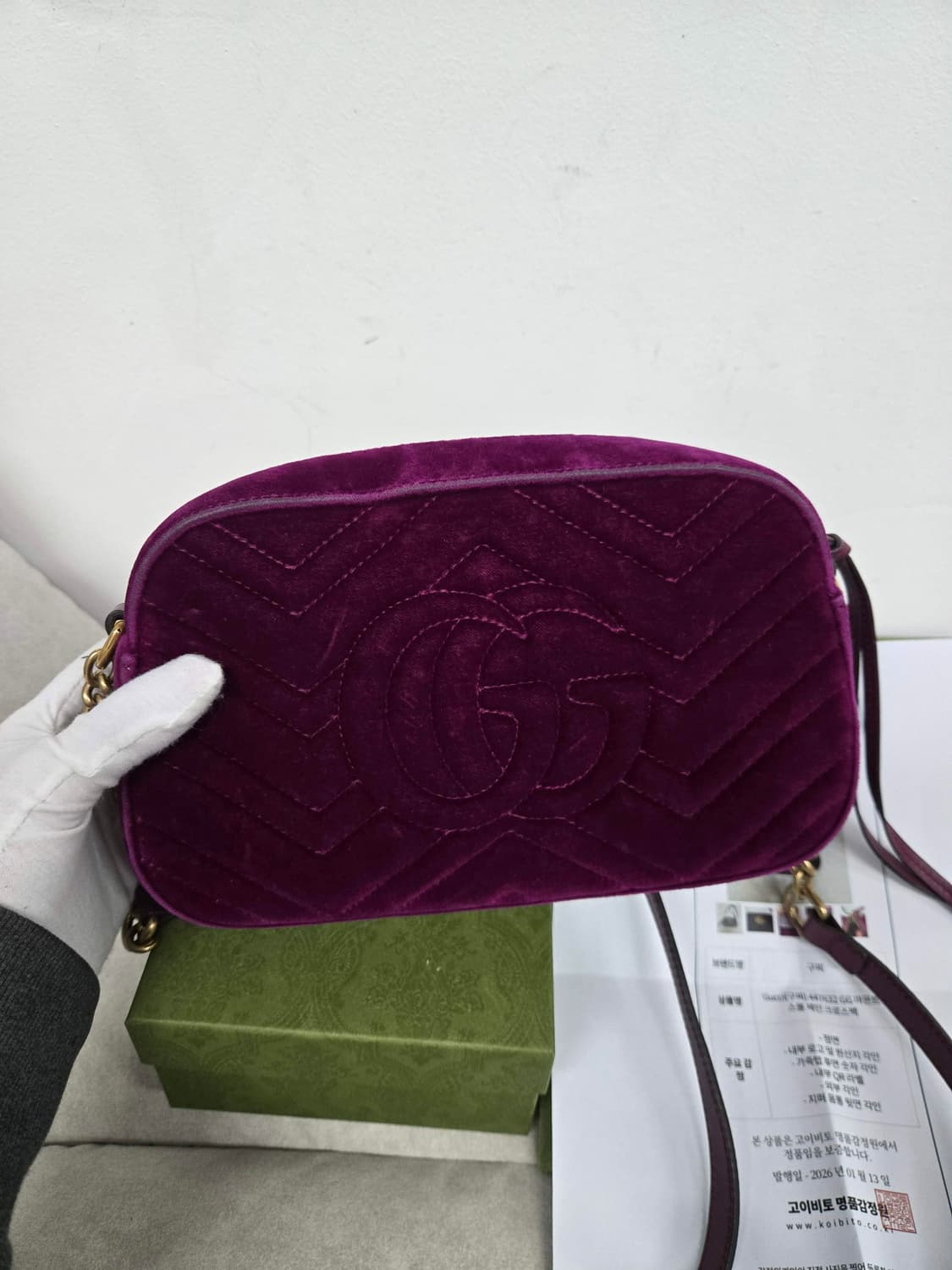 [보증서 정품] 구찌 마몬트 GG 벨벳 숄더백 상품이미지5