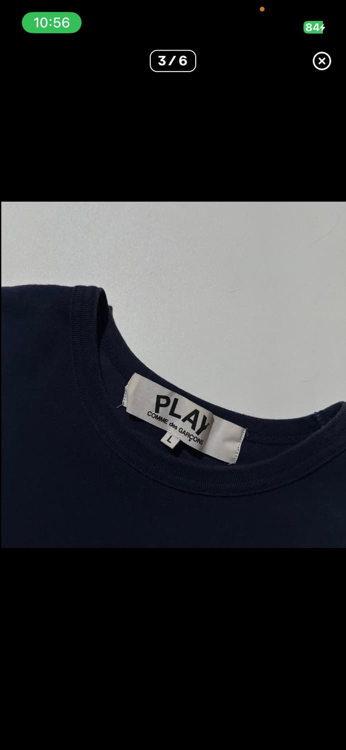 Comme des Garcons 꼼데가르송 플레이 더블 하트 와펜 반 팔 상품이미지3