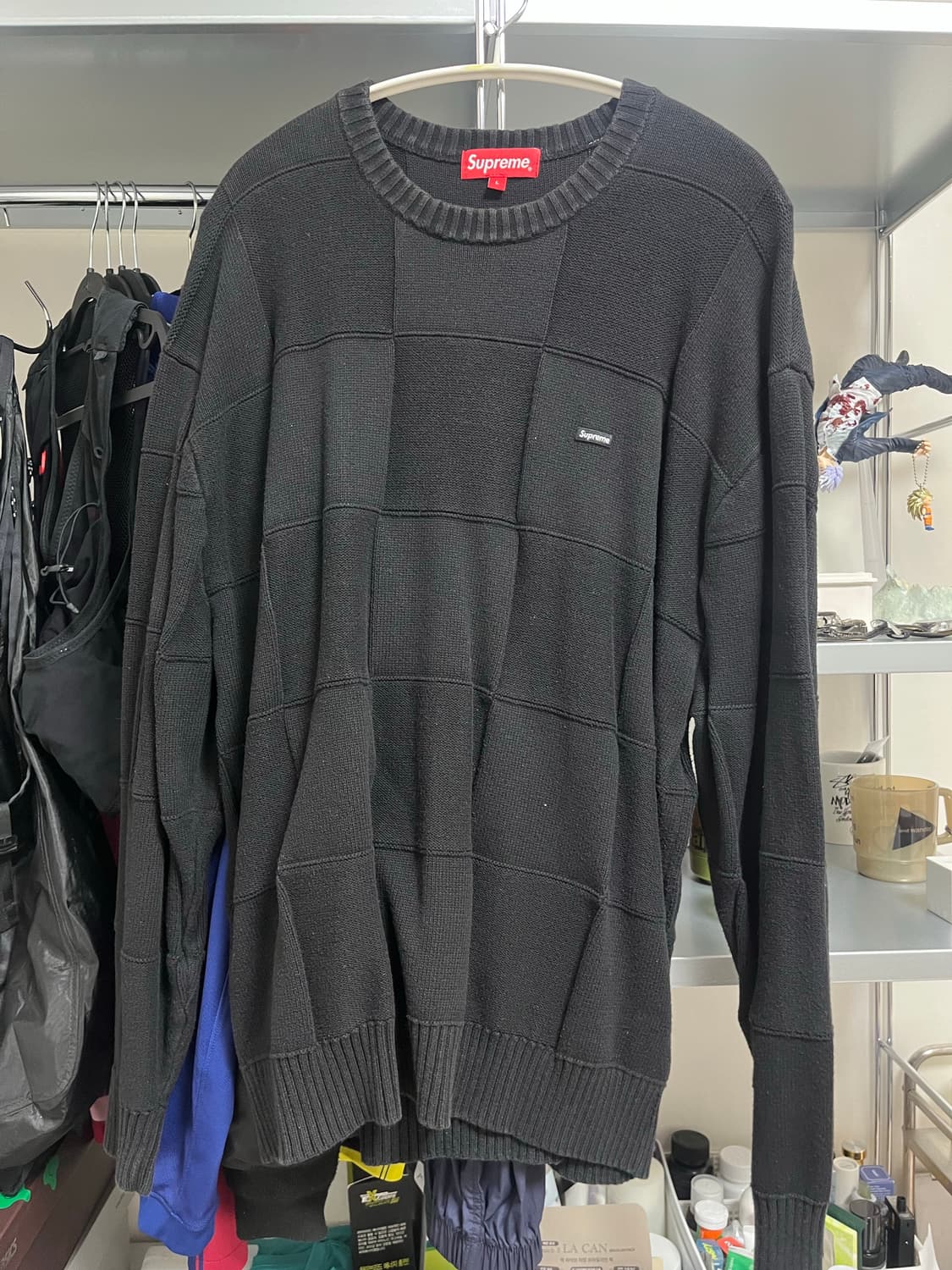 슈프림 토날 체커보드 스몰 박스 스웨터 블랙-21SS 상품이미지1