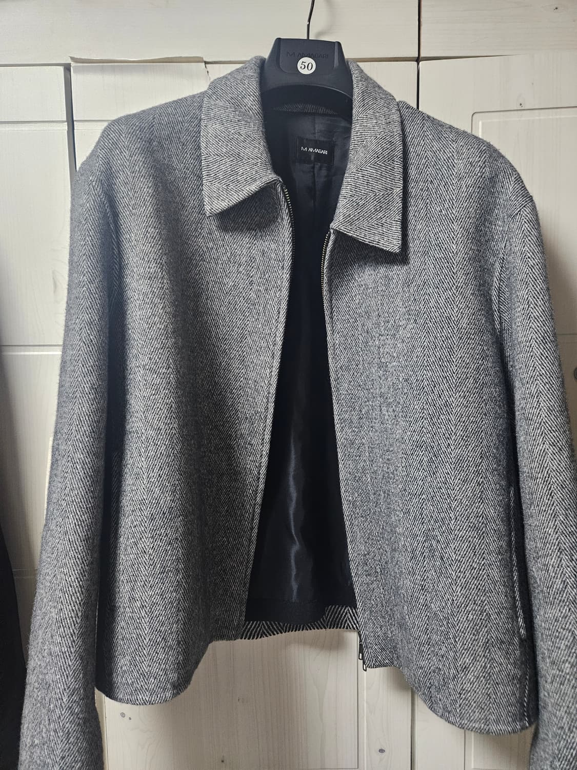 마마가리 해링본 크롭 블루종 50  상품이미지1