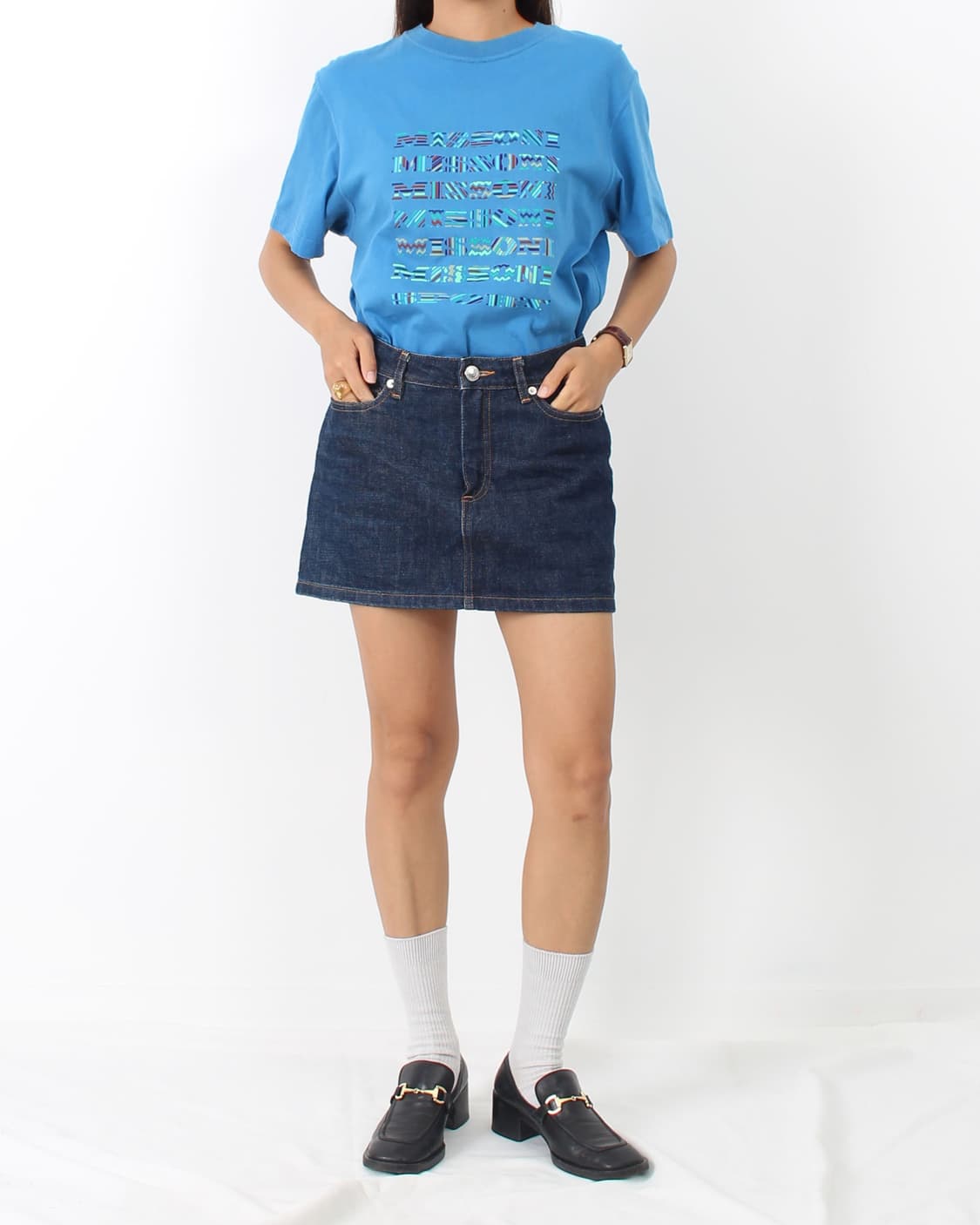 미쏘니 스포츠 Missoni 블루 그래픽 로고 반팔 티셔츠 상품이미지6