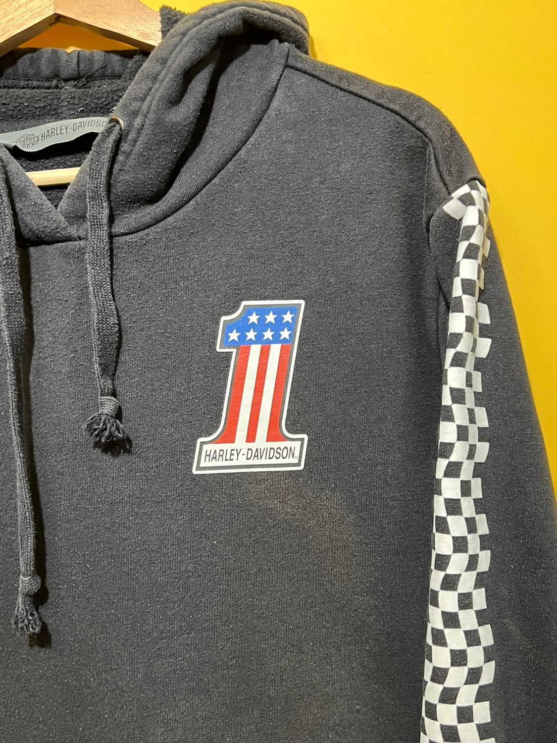 [L] 할리데이비슨 체커보드 레이싱 플래그 후드티셔츠 상품이미지2