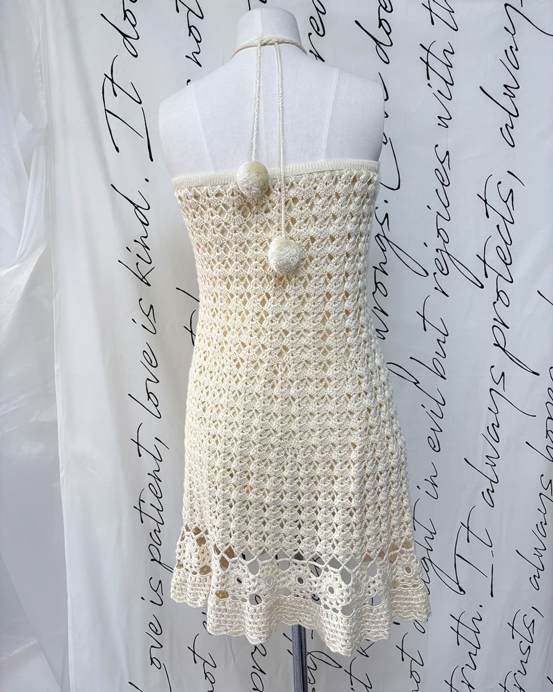popo creamy crochet knit skirt/dress 상품이미지3