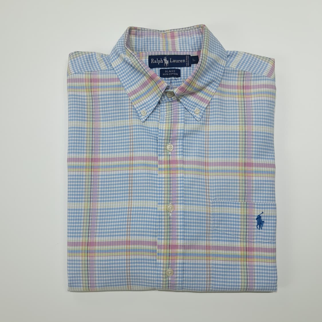 CN855 L 폴로 랄프로렌 USA 코튼캔디 멀티체크 긴팔 셔츠 남방 상품이미지8