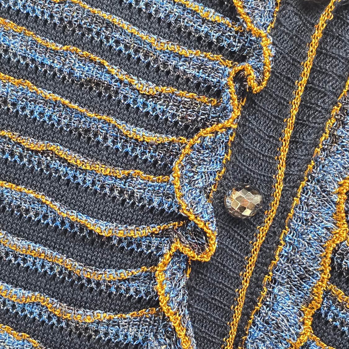 이태리 수입 Z.O.E 프릴 니트 가디건 블루 상품이미지6