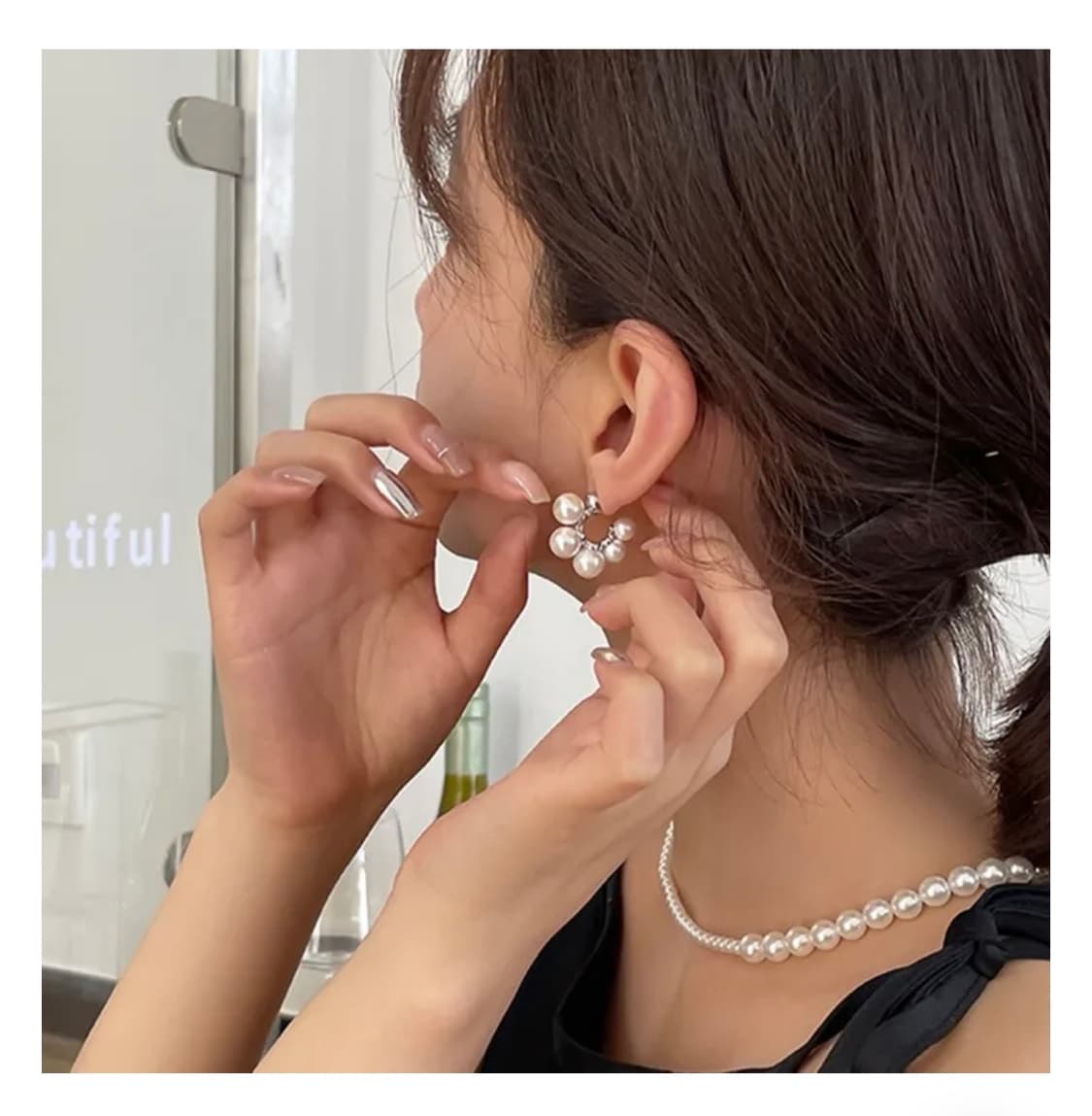 진주 925실버 귀걸이(새상품) 상품이미지1