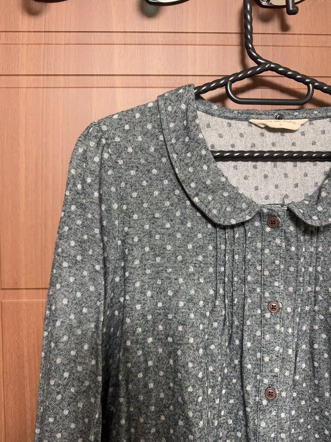 또순네 빈티지 일본 모리걸 둥근카라 둥카 도트 홍콩 블라우스 상품이미지2