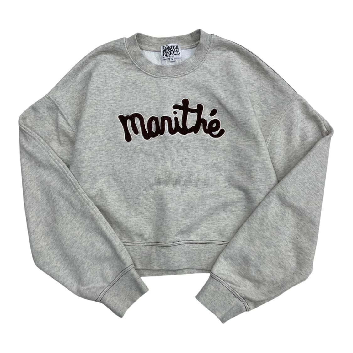 마리떼 프랑소와저버 브라운로고 백멜란지 크롭 맨투맨 상품이미지2