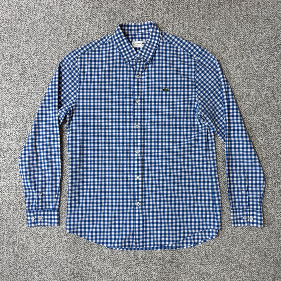 라코스테 시어서커 체크 셔츠 M 상품이미지1