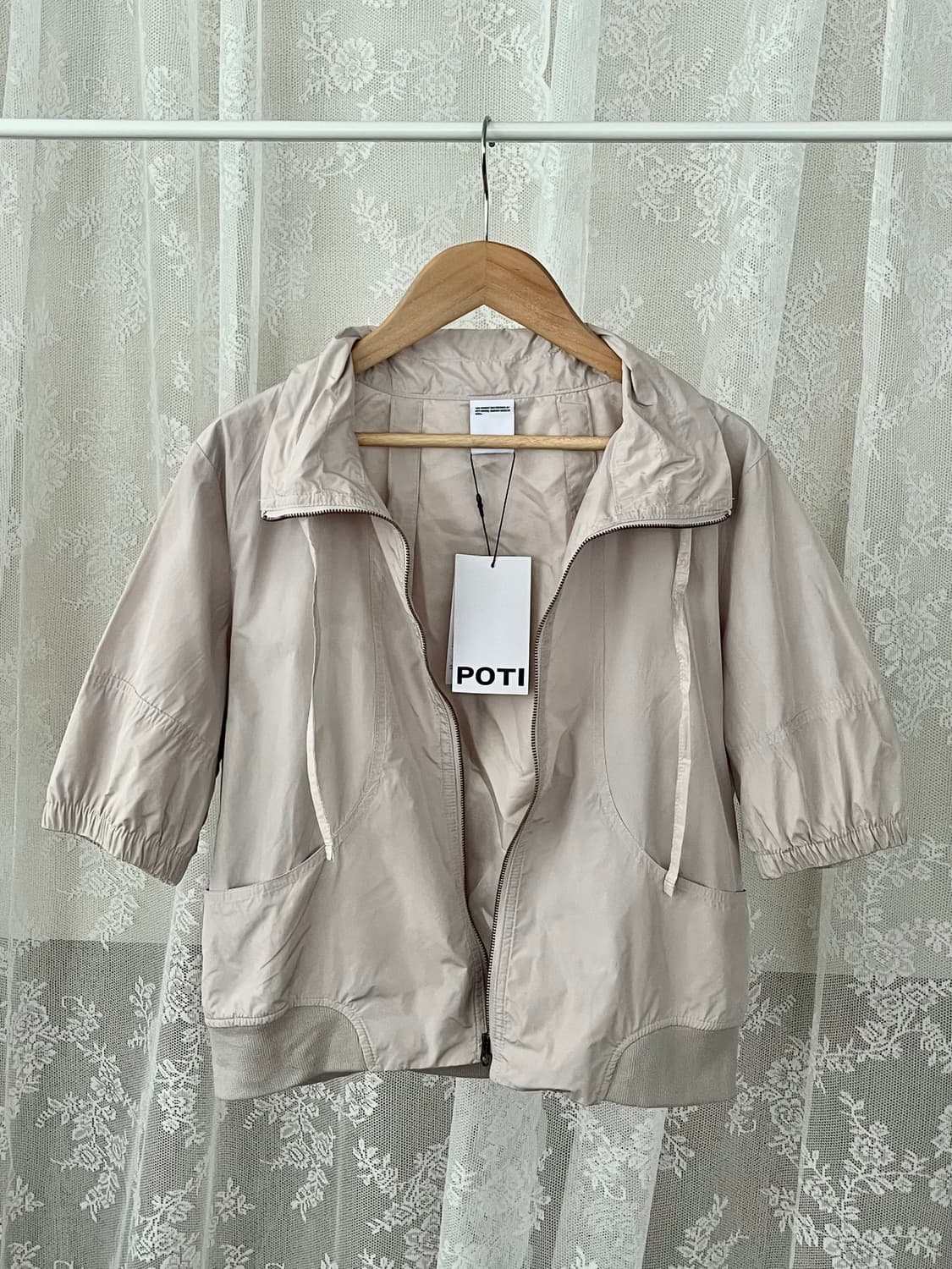 F) 새상품 포티 POTI 수룩 순지 하프 아노락 베이지 상품이미지3