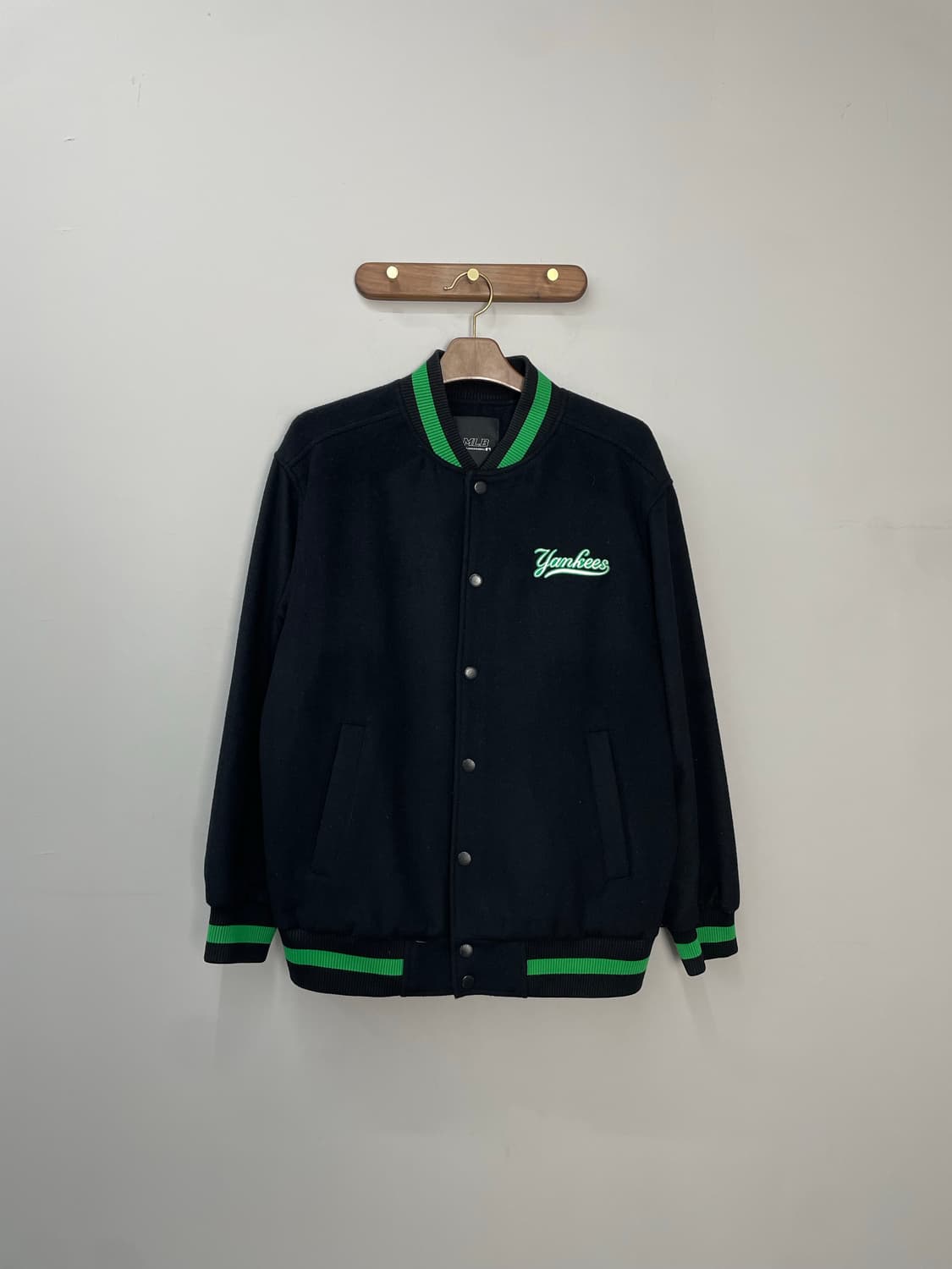 MLB 레인보우 로고 울 솔리드 바시티 자켓 H1272 상품이미지3