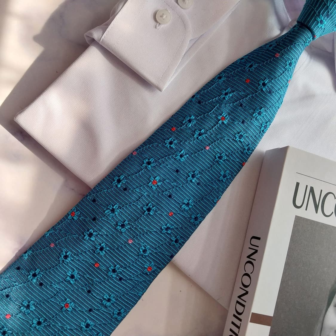 겐조 실크 플라워 자카드 넥타이 9.3cm A+등급 K2270 상품이미지5