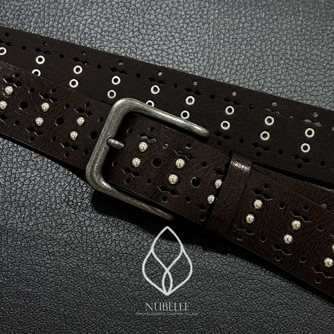 🌗 Ethnic punched belt / 에스닉 펀칭 스터드 벨트 상품이미지4