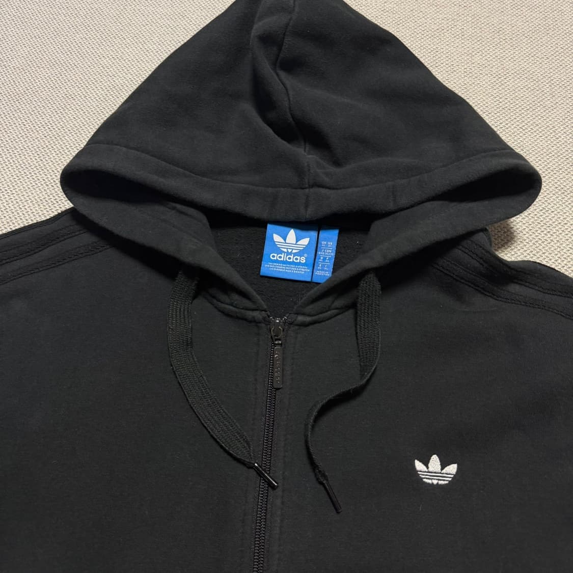 아디다스 스몰로고 기모 후드집업 상품이미지2
