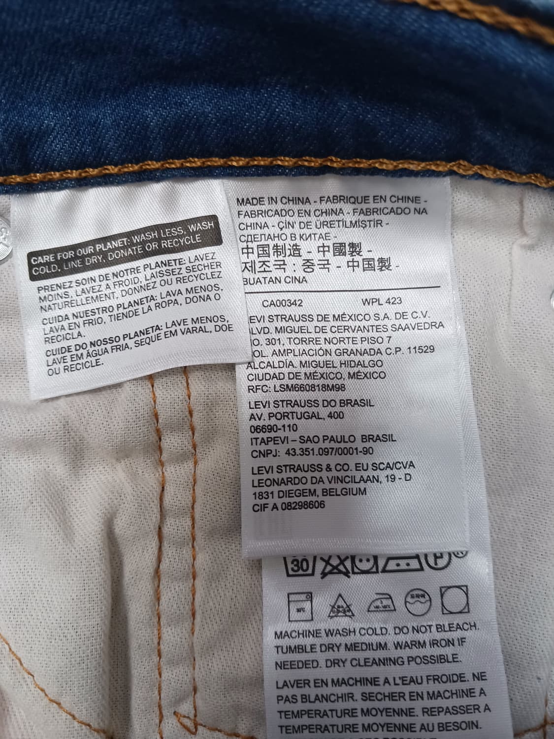 [32] 리바이스 502 기본 블루 워싱 레귤러 테이퍼드진 청바지 상품이미지10